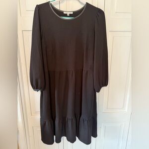 Sandra Darren Black Long Sleeve Dress – Size Large